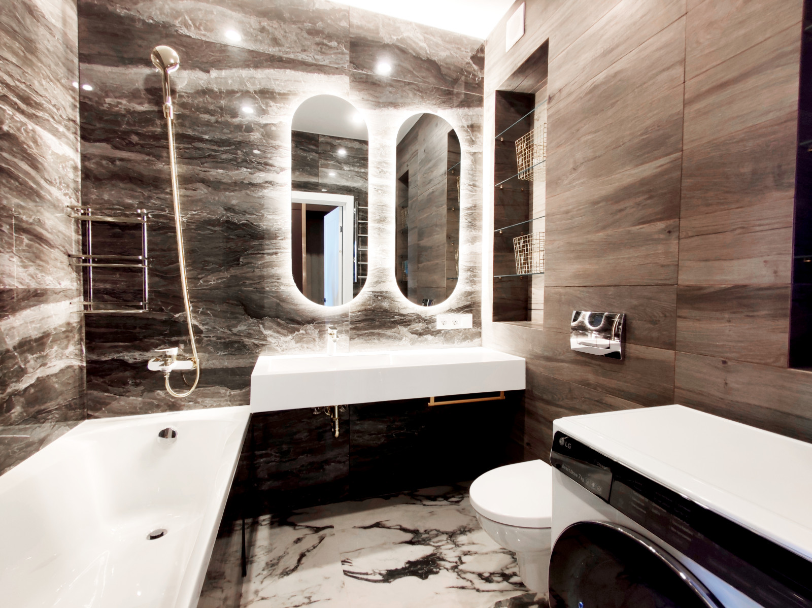 Ванная комната под мрамор