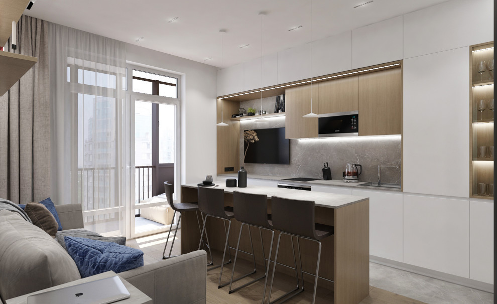 Квартира 50м2 в современном стиле для молодой семьи в ЖК "Ленинград"