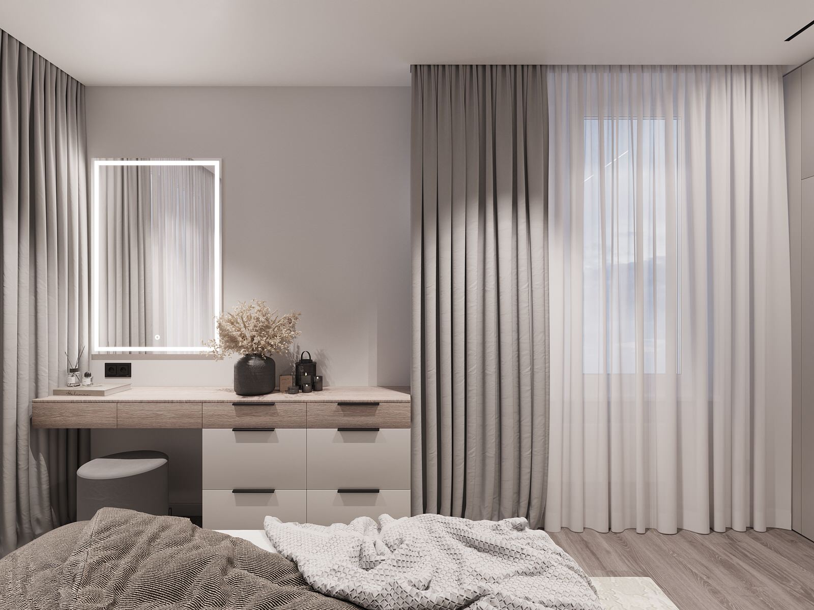 Дизайн-проект 2-х комнатной квартиры в сдержанном стиле