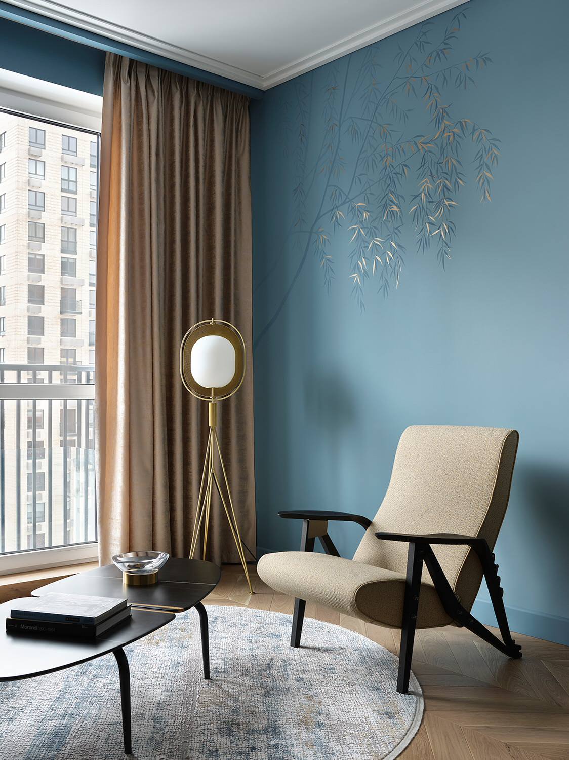 Небольшая квартира в оттенках синего