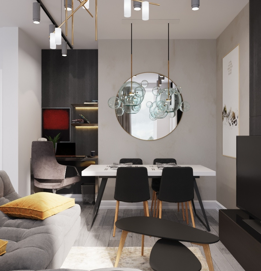 Дизайн-проект трехкомнатной квартиры. 80.38 кв.м