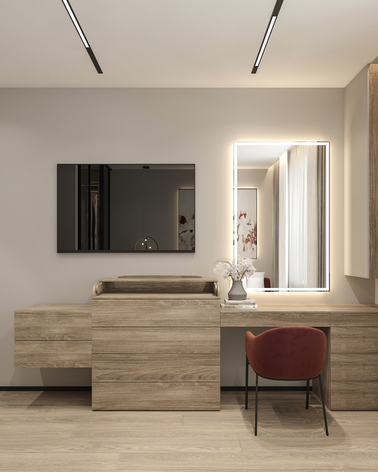 Интерьер спальни для квартиры в ЖК "Viktory Park"