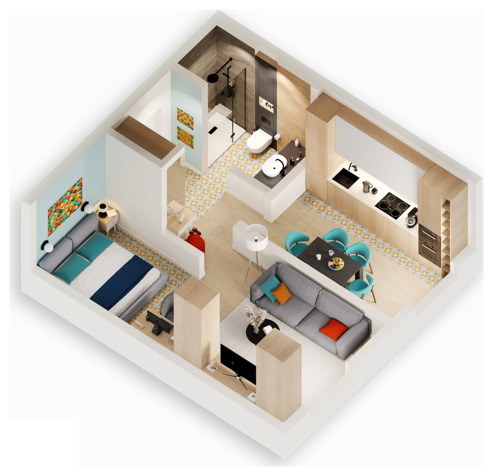 Обложка проекта: Визуализация 3д планировки интерьера