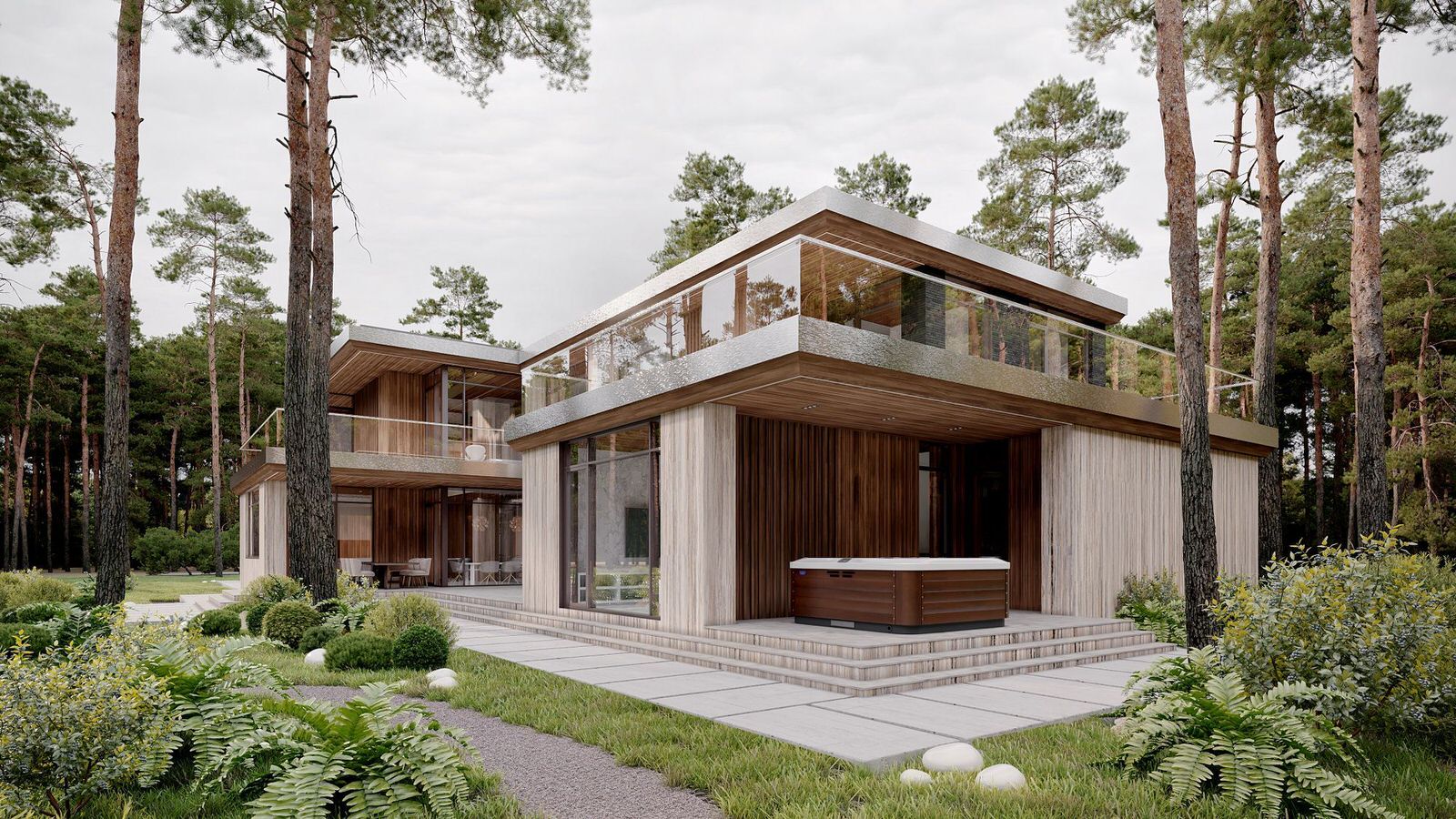 Проект с плоской кровлей 655 м2