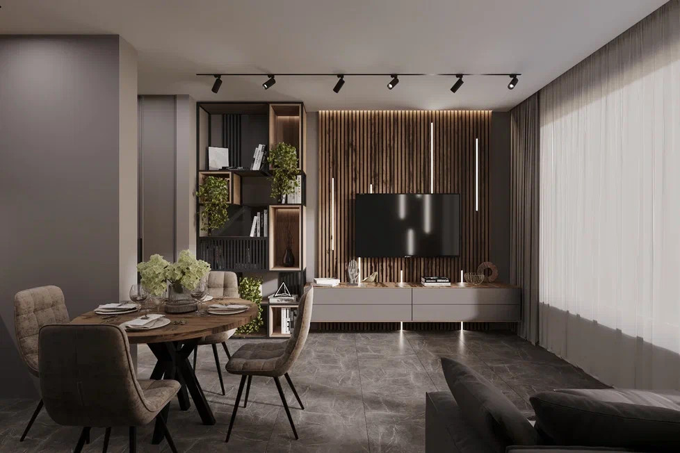 Ремонт квартиры для молодого человека в теплых тоннах