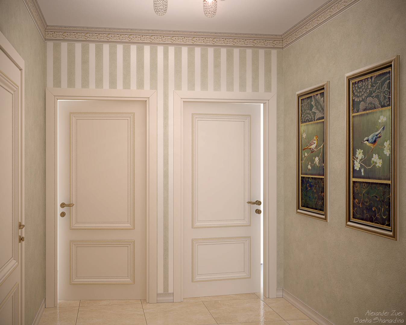 Дизайн коридора в классическом стиле в квартире, г.Краснодар