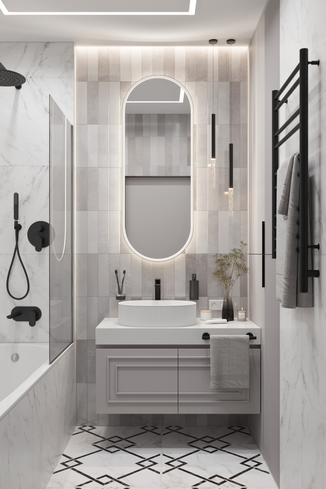 3-комнатная квартира для семьи в стиле современной классики