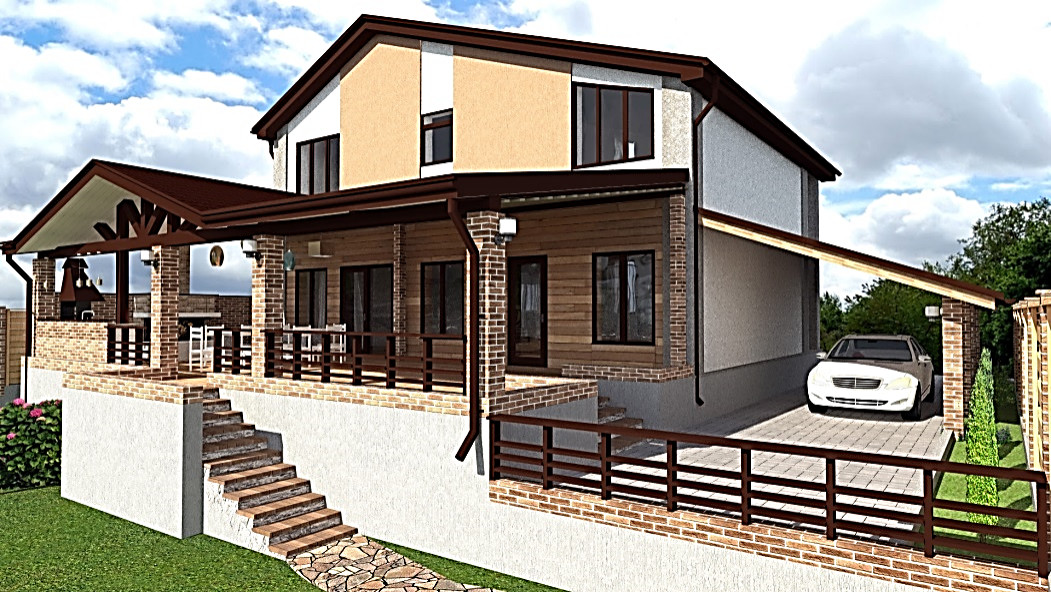 Обложка проекта: Проект и Реализация реконструкции фасада Индивидуального Жилого Дома