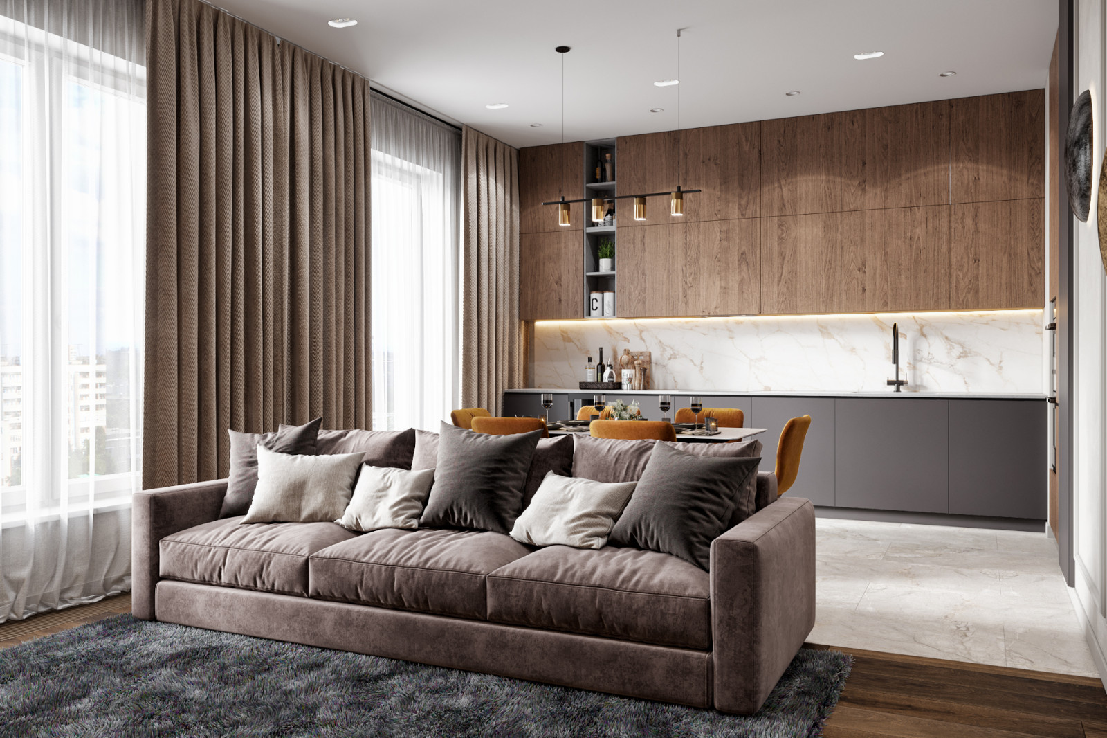 Квартира 108 кв.м. в современном стиле в ЖК CITY Park.