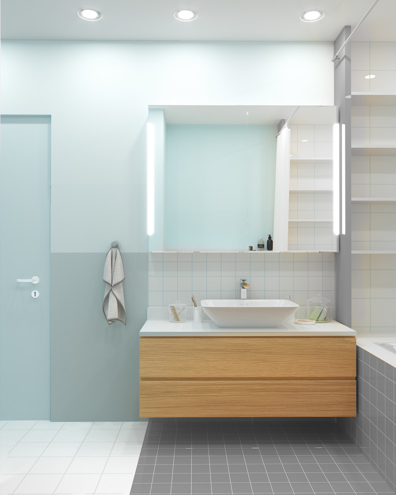 Светлый интерьер с яркими акцентами