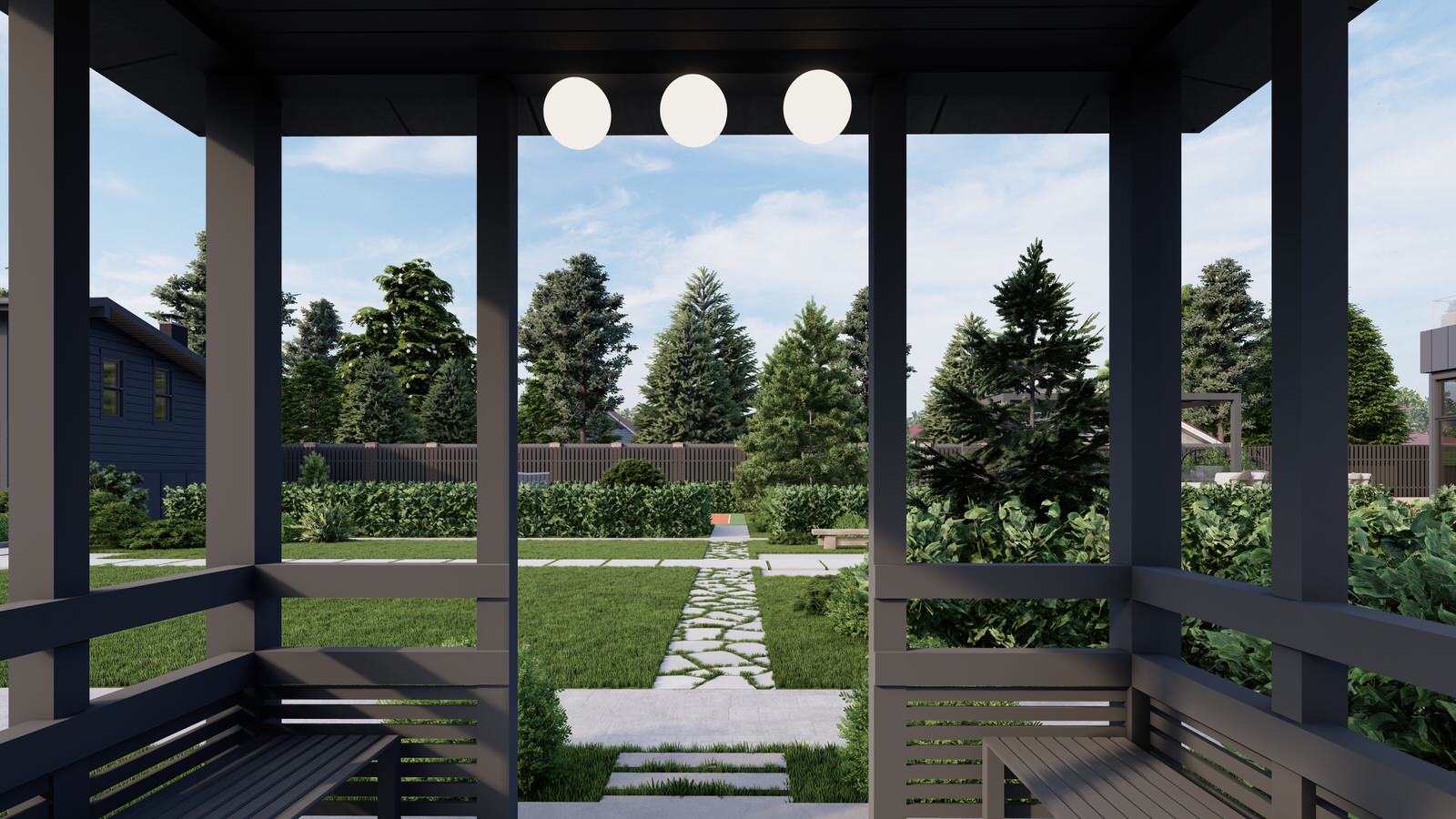 Концепция экстерьера и ландшафта загородного дома