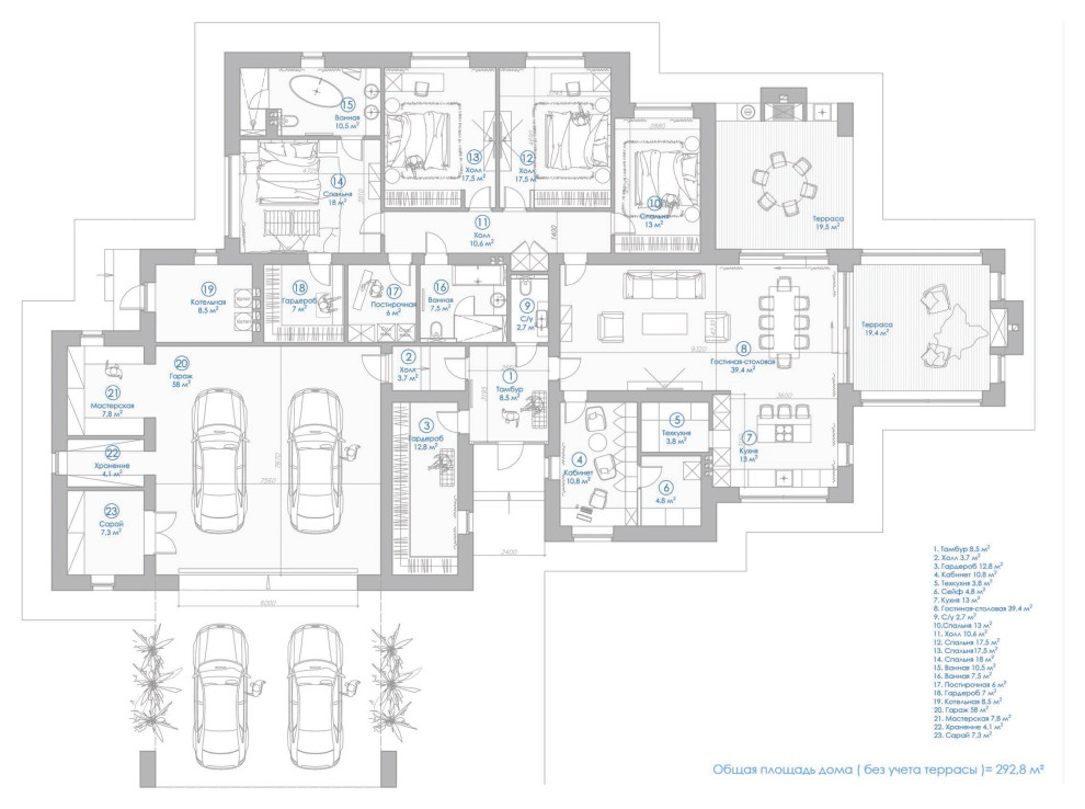 Одноэтажный дом в Ямном