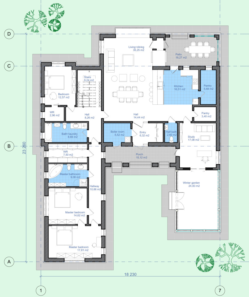 Современная классика. Загородный дом во Владимирской области.
