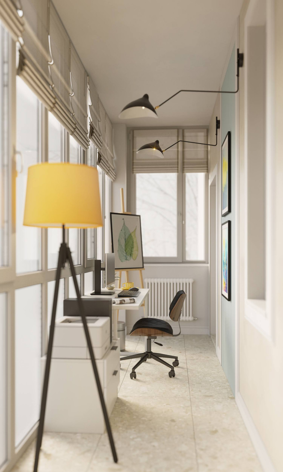 Утепленный балкон с рабочим местом