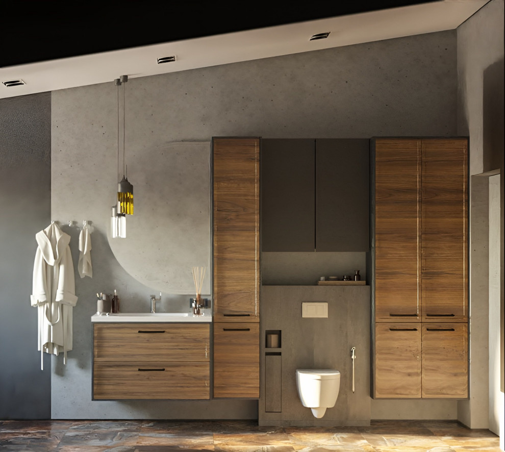 Обложка проекта: Санузел с душем в частном доме в Огуднево