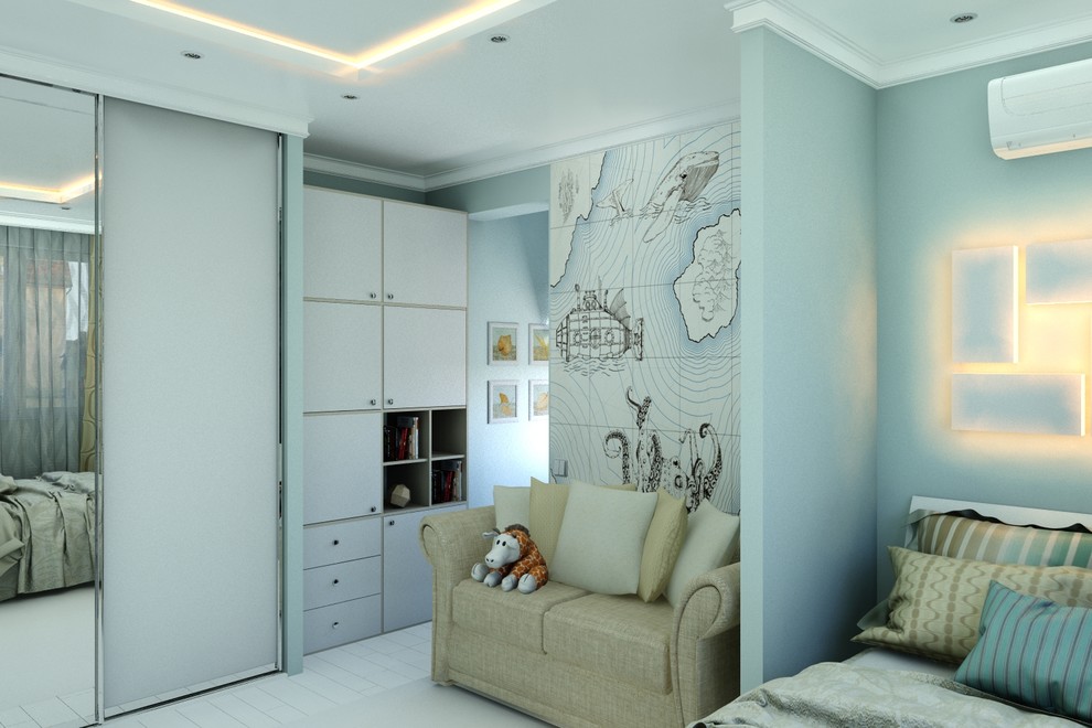 Яркая спальня ы современном стиле