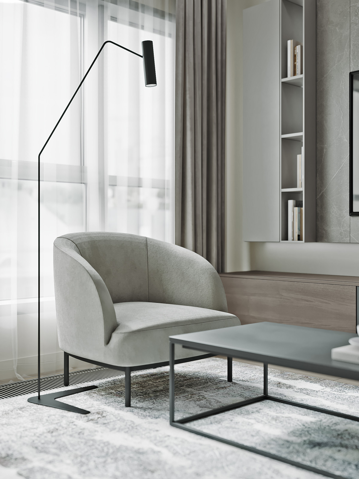 Дизайн-проект 3-комнатной картиры ЖК "Дом на Грота", 102 кв.м, Спб