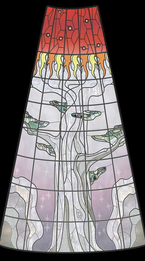 Музей "Калевала".  Витраж на купольной поверхности. Развертка.