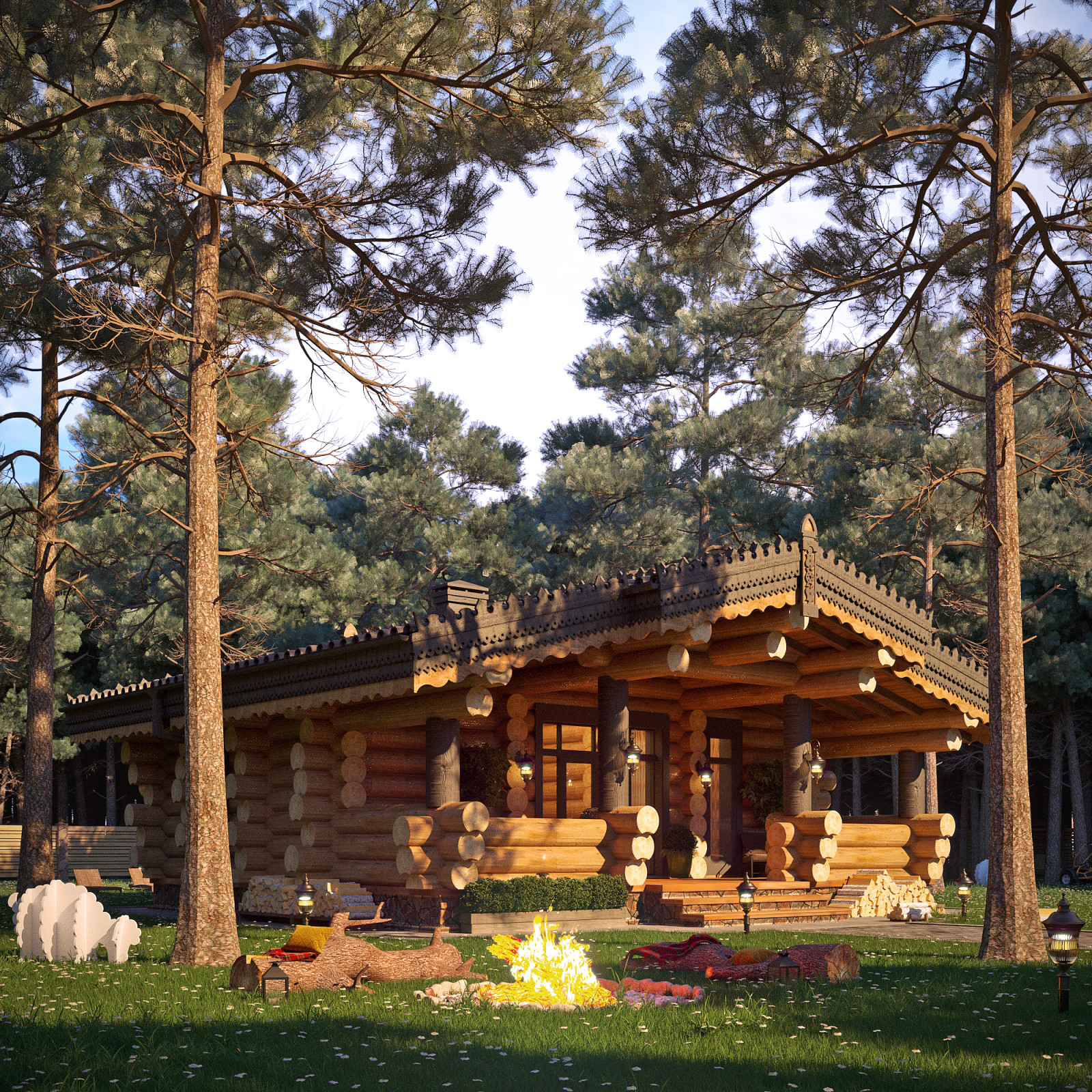 Баня из бревна ручной рубки 91кв.м.