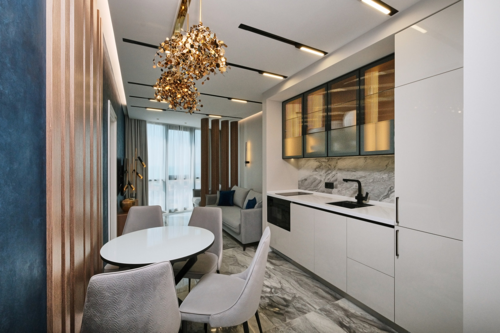 Обложка проекта: Квартира с акцентами синего ЖК  Морская Симфония