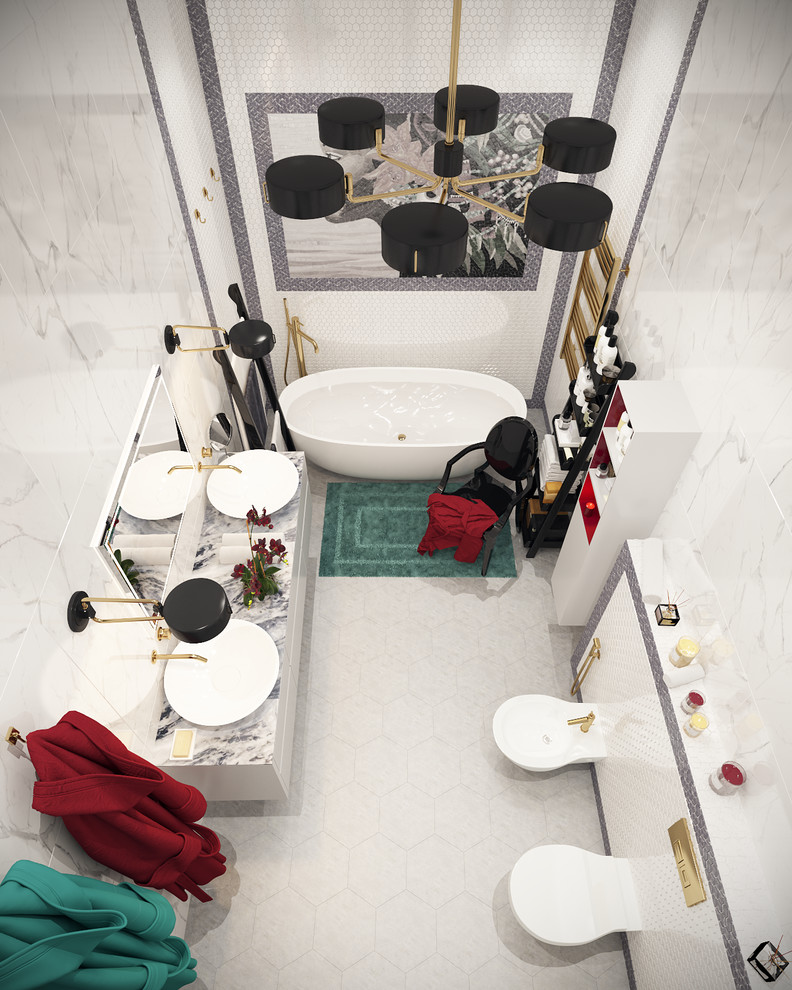 ЖК «Донской Олимп». Дизайн ванной в парижском стиле