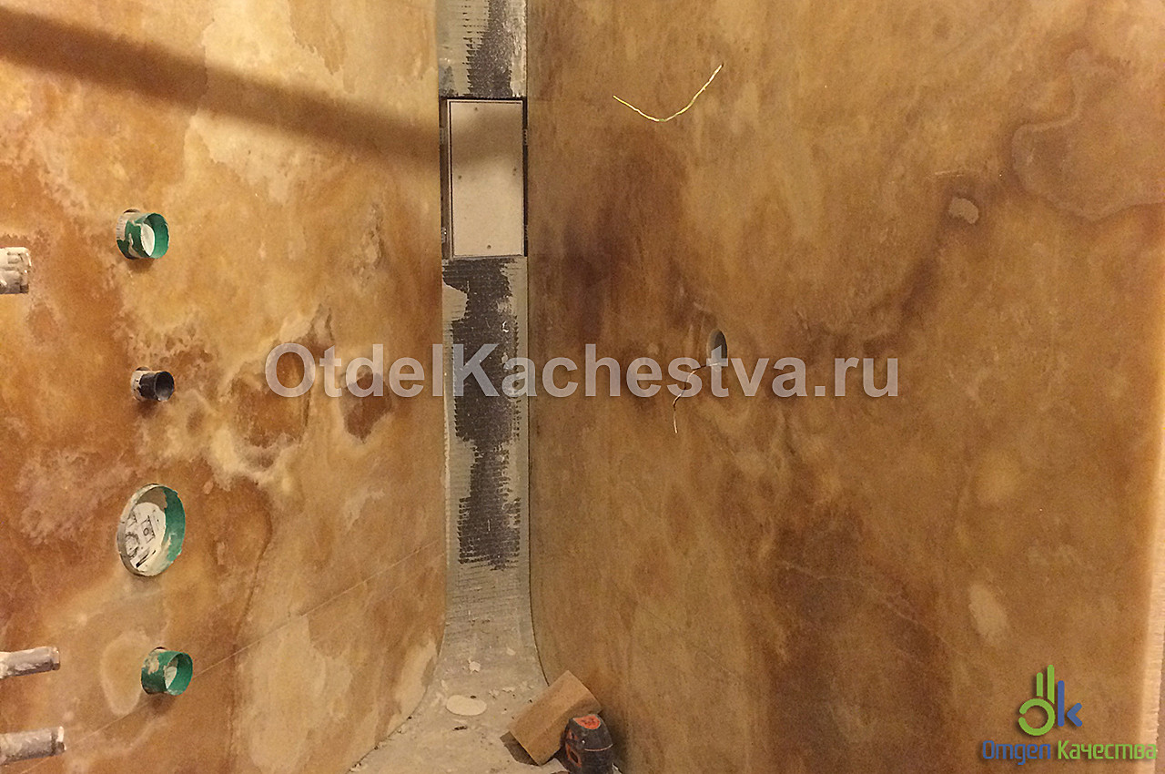 Укладка мрамора в ванной комнате