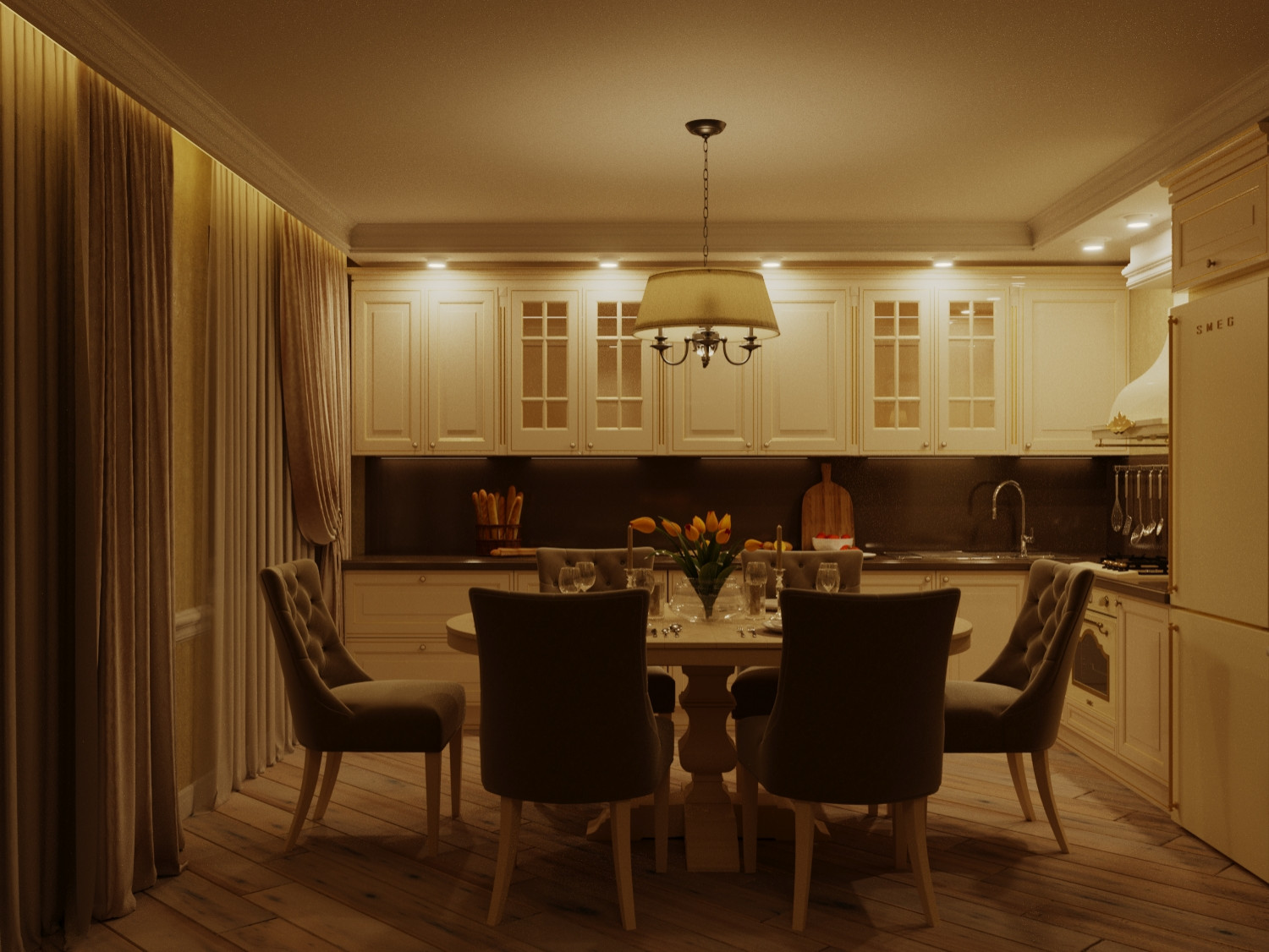 Обложка проекта: Дизайн Интерьера Кухни - Гостиной 68