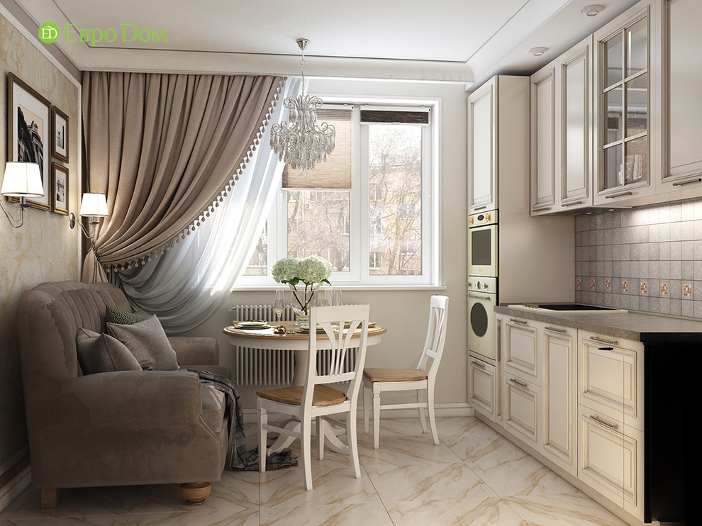 Дизайн двухкомнатной квартиры 52 кв. м в стиле неоклассика