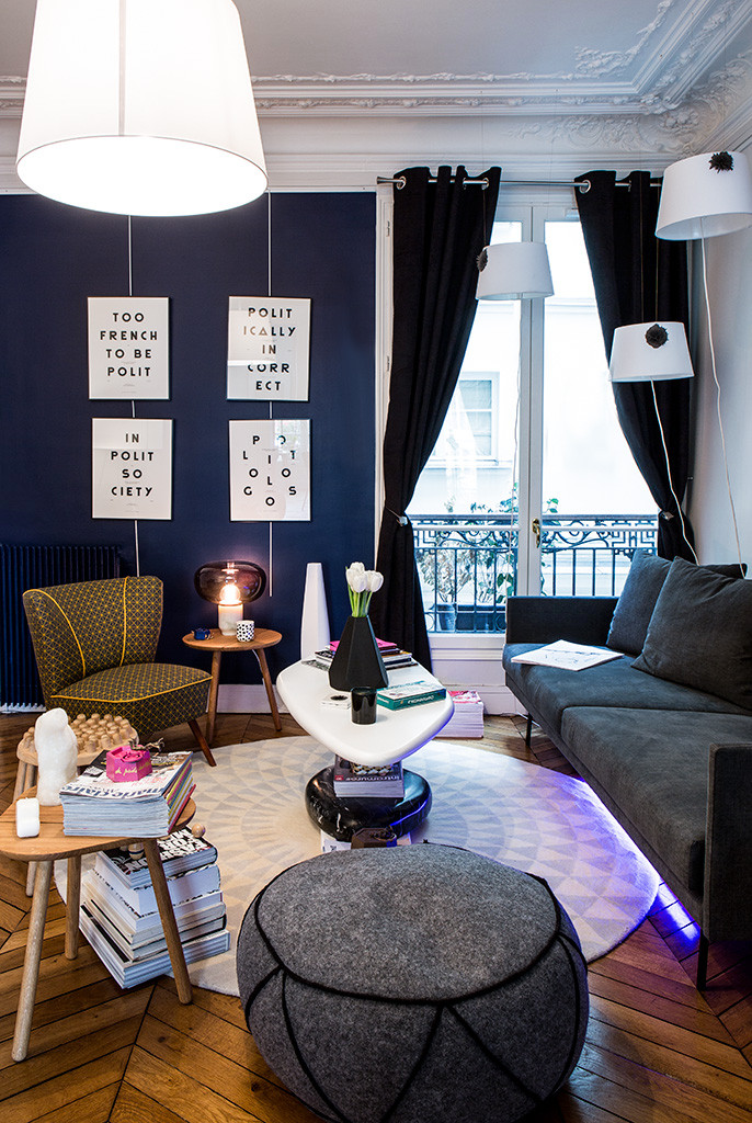 Houzz Франция: Квартира дизайнера, переделанная в домашнюю галерею