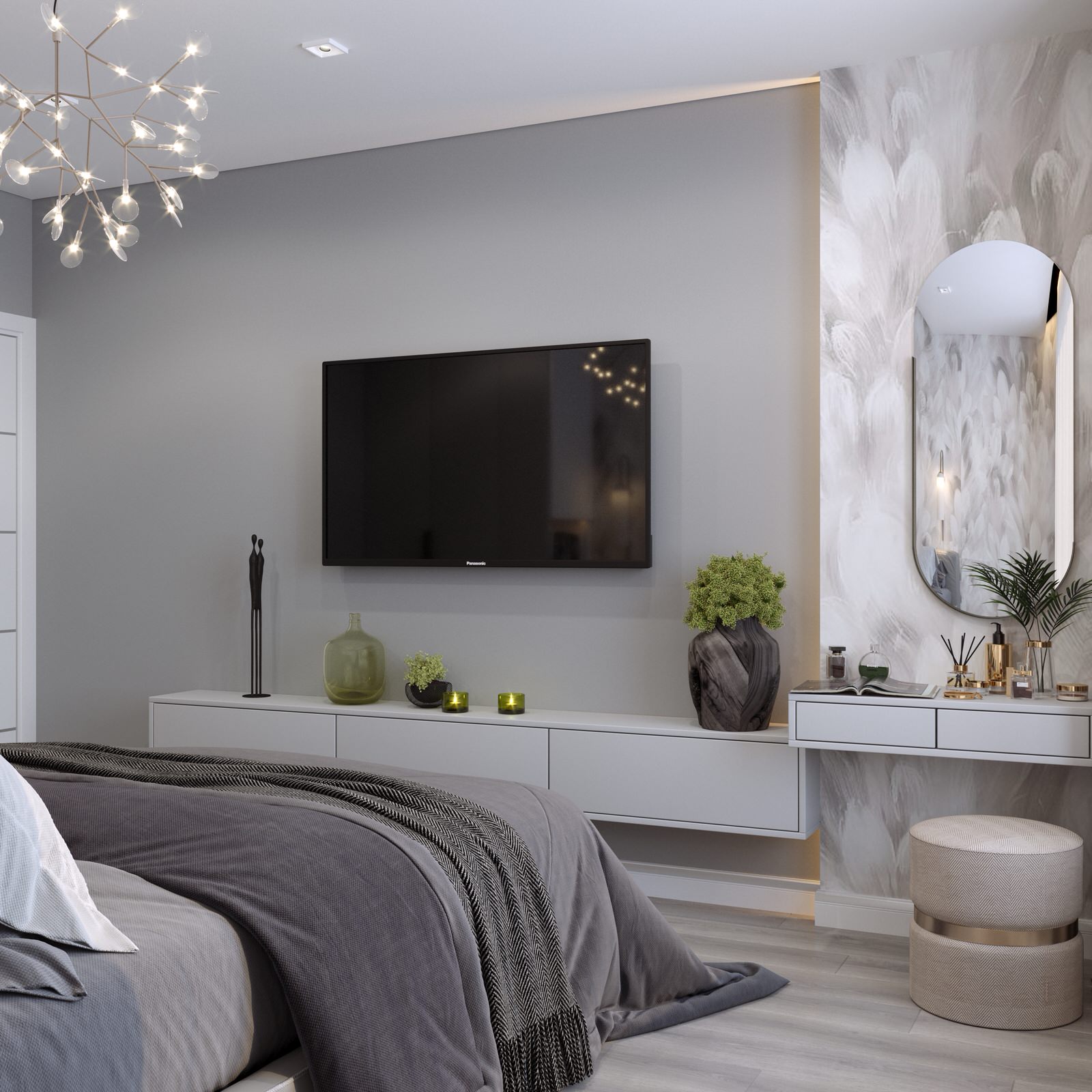 Стильный интерьер в серых тонах