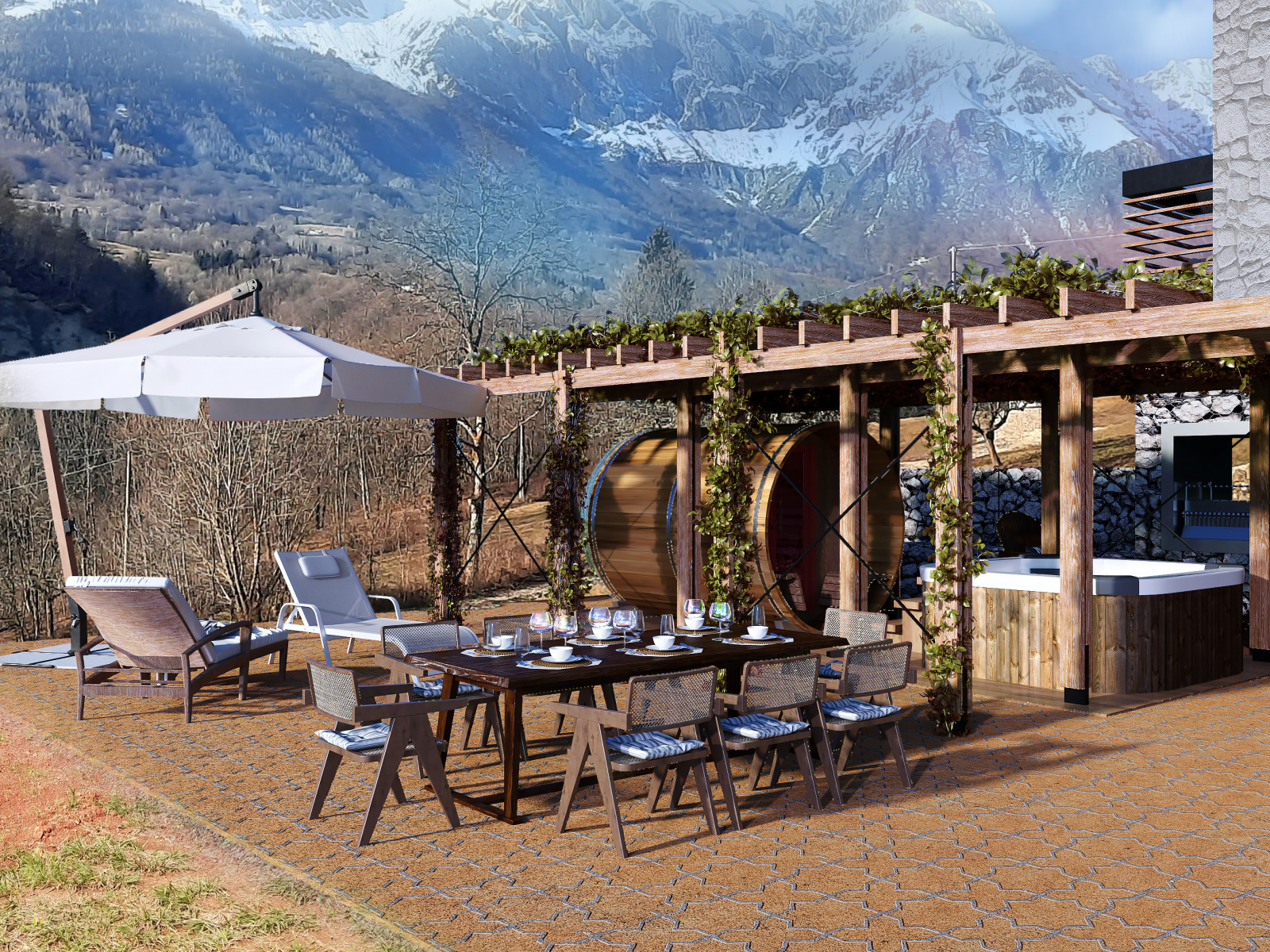 Visualization of Summer house in Pradebon, Italy