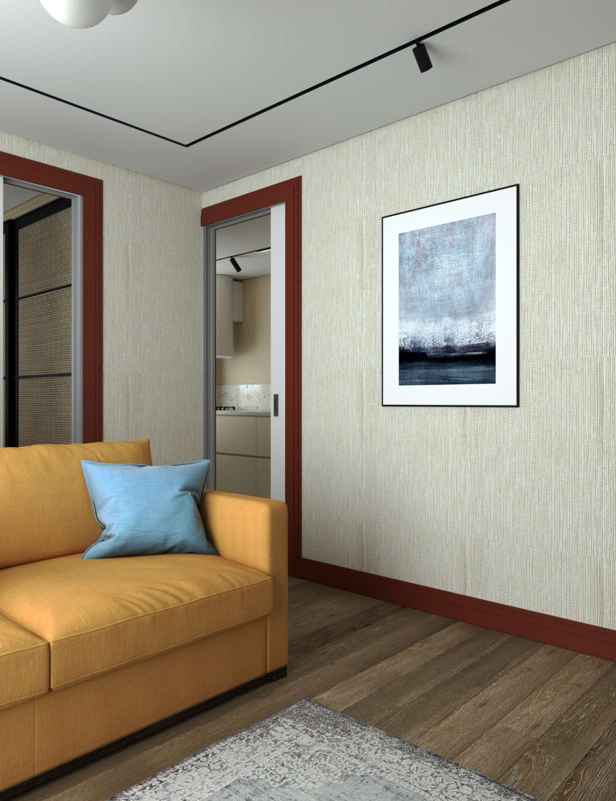 Яркая терракотовая линия