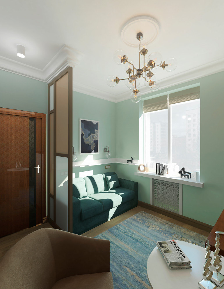 Эклектичный. Квартира для трех поколений - "Мята и папоротник"