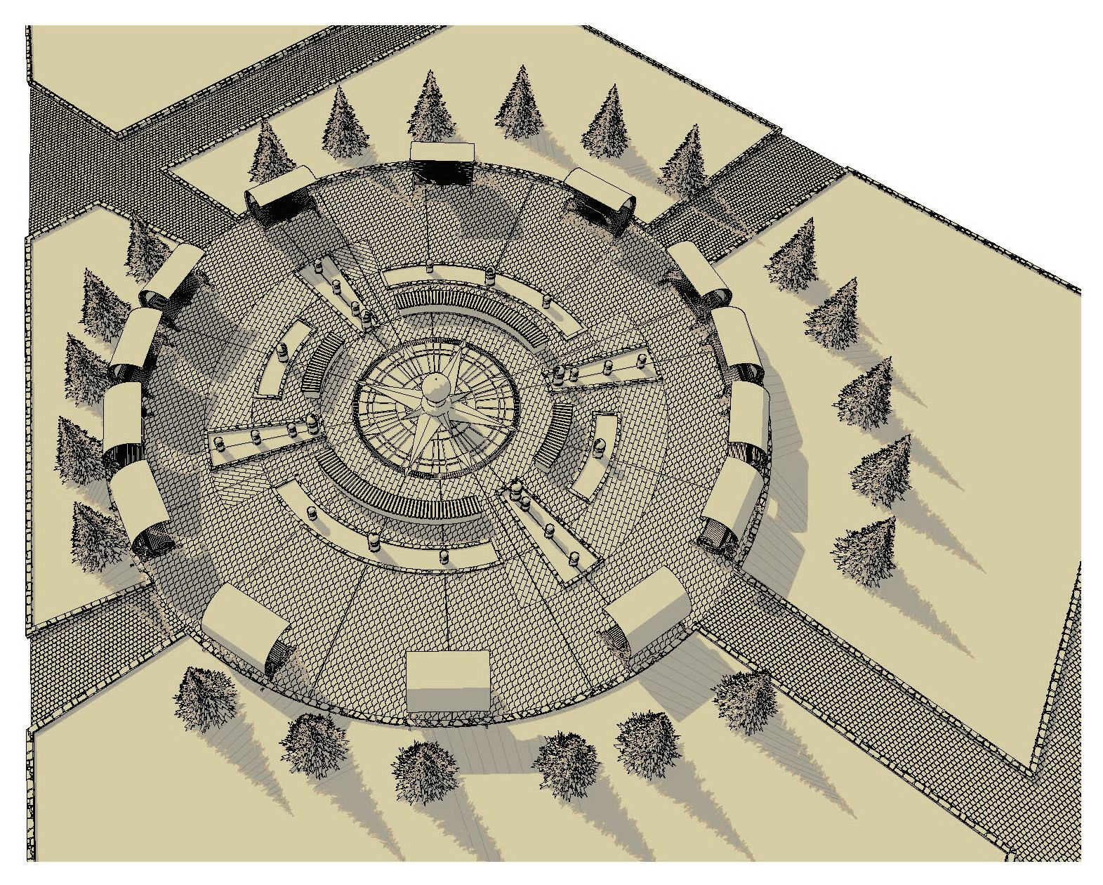 Эскиз -концепт фонтан "Роза ветров"