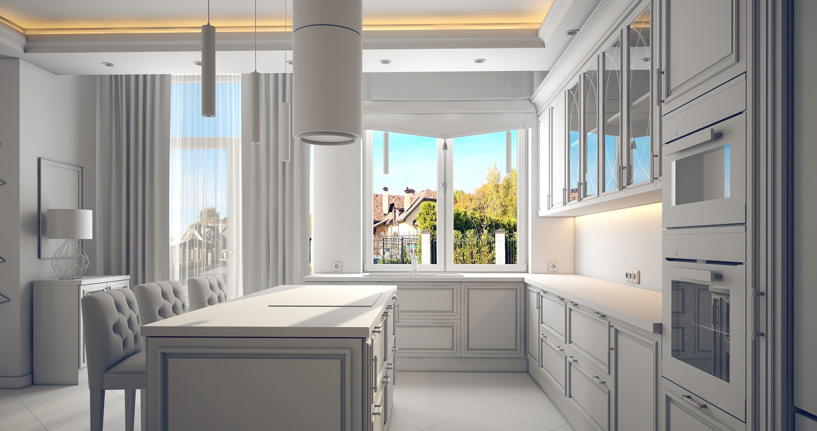 Проект освещения кухни-гостиной