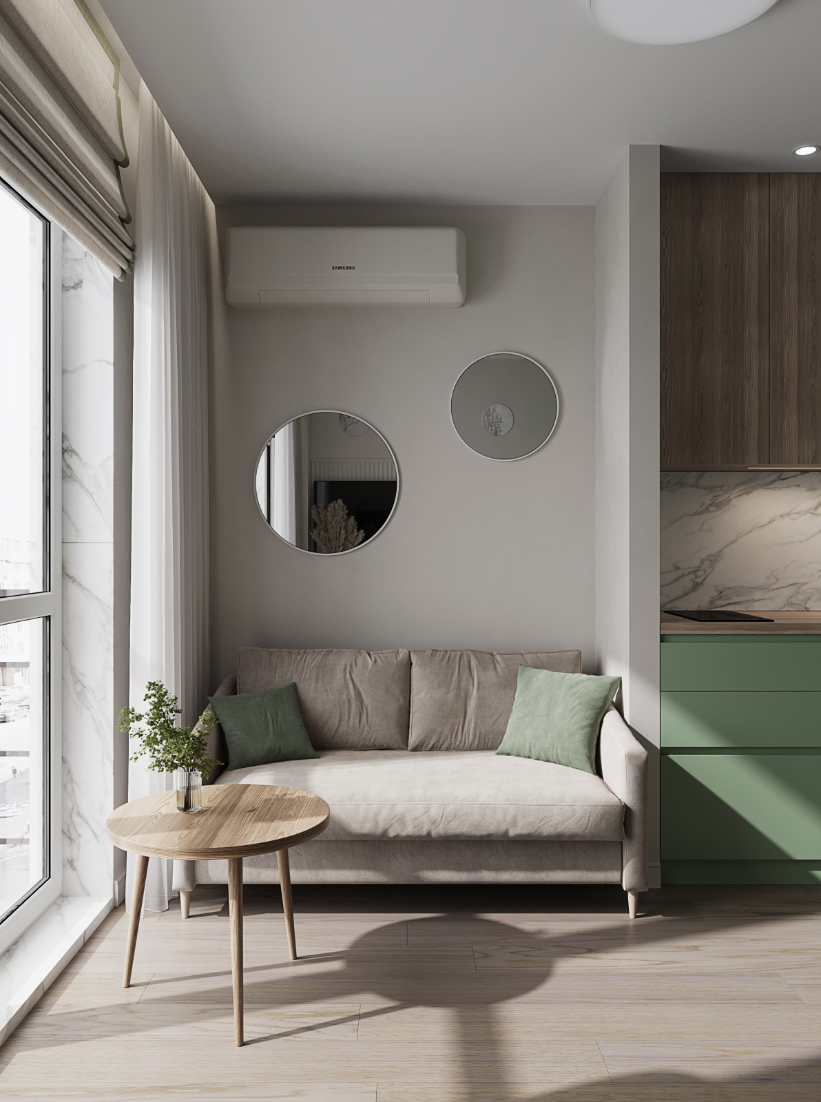 Яркие акценты в двухкомнатной квартире в Красногорске