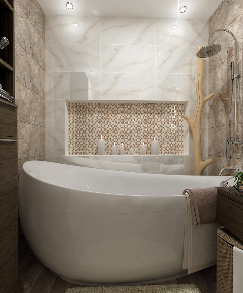 Дизайн интерьера ванной для квартиры в ЖК "Дельфин"