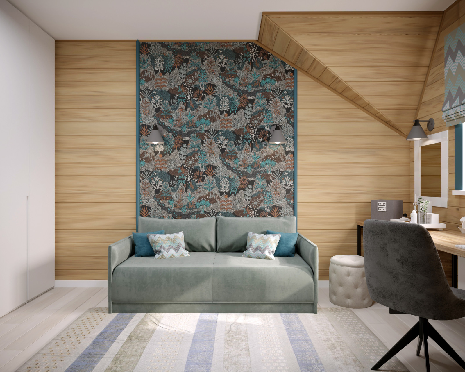 Интерьер жилого домас мансардой,г. Бор