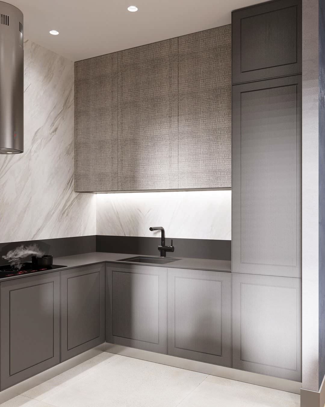 Дизайн-проект кухни в современном стиле в ЖК ‘Небесный’ для замечательной семьи