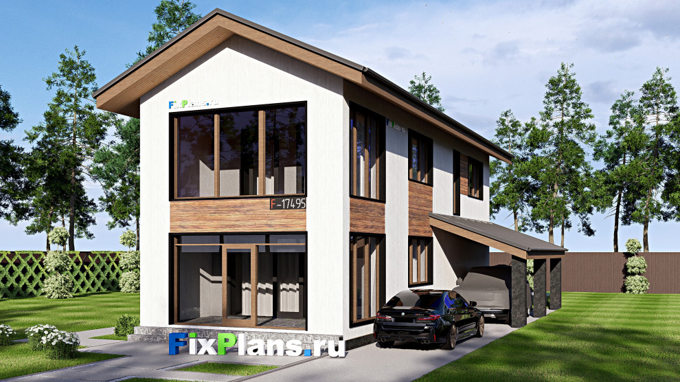 Проект двухэтажного дома 16х6 м S141м2 F-17495