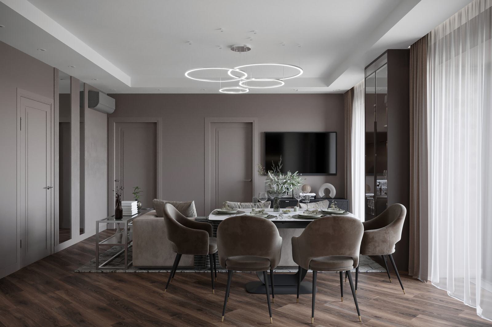 Интеллигентный интерьер в ЖК D1 (визуализации)
