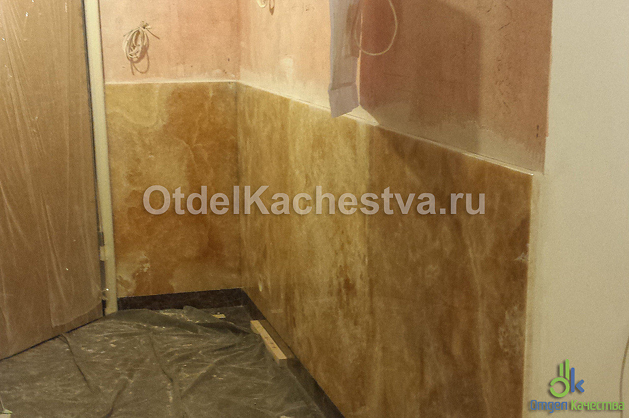 Укладка мрамора в холле