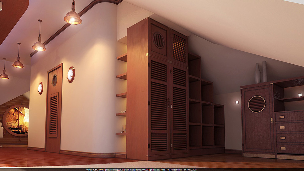 Интерьер мансардного этажа