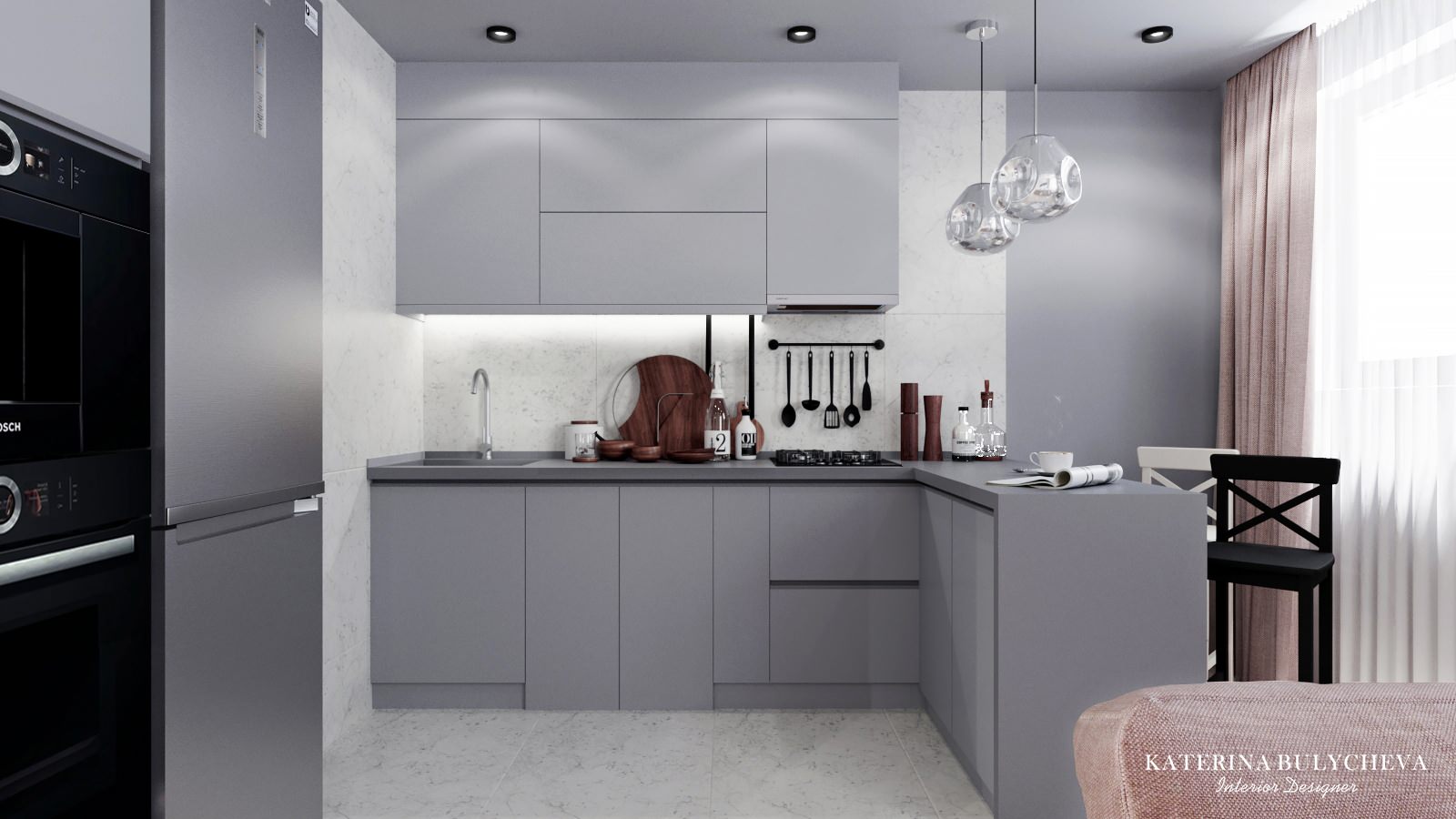 Обложка проекта: Кухня-гостиная-холл