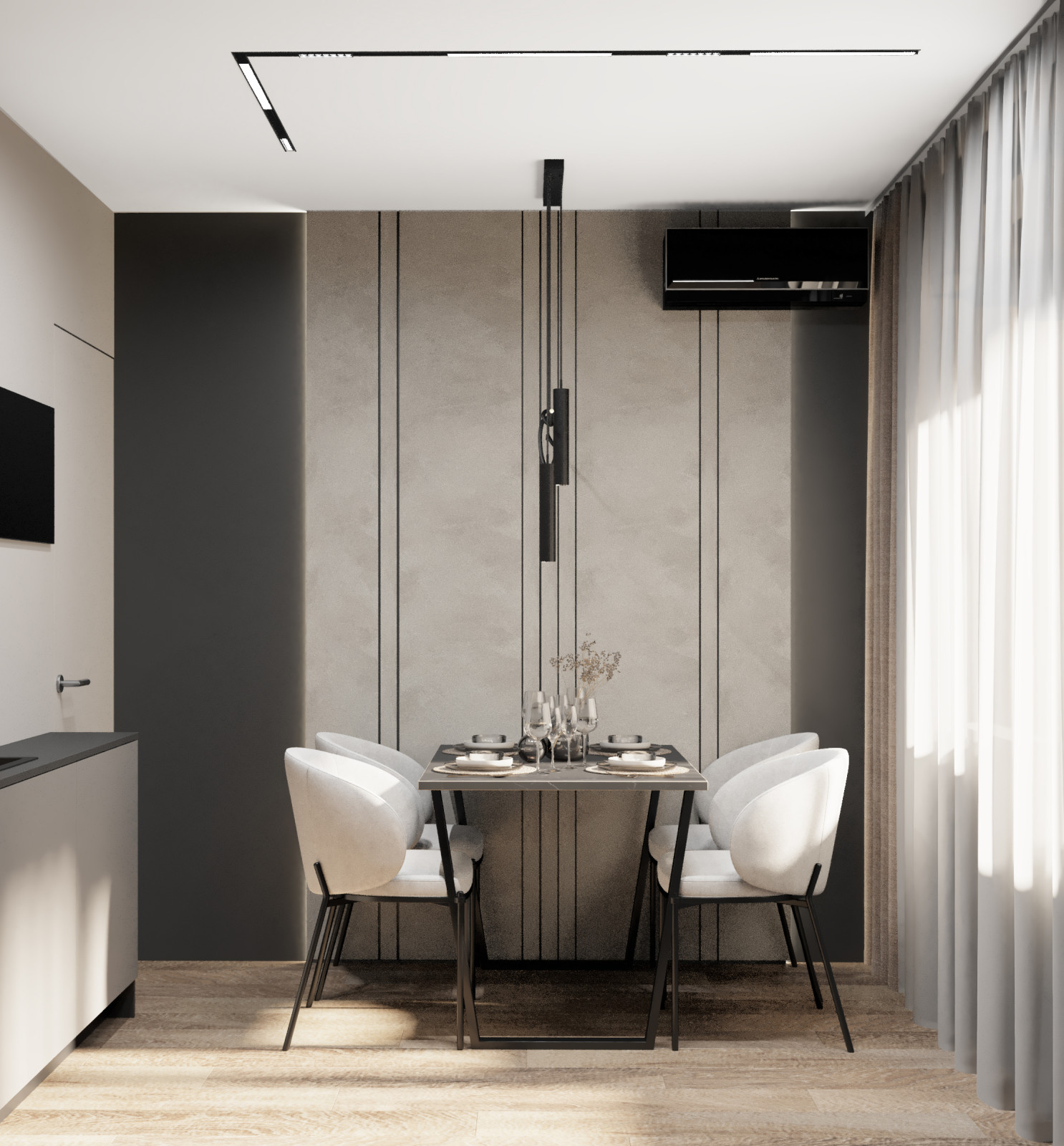 Интерьер современной квартиры 57 м² -  стиль и удобство для семьи
