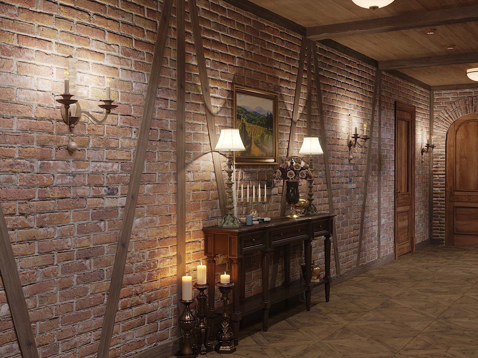 Коридор цокольного этажа.