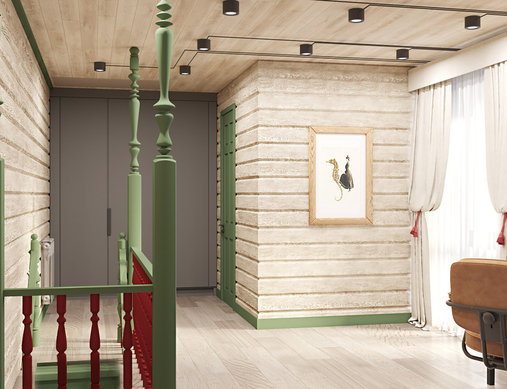 Брусовый дом выходного дня в Кантри стиле