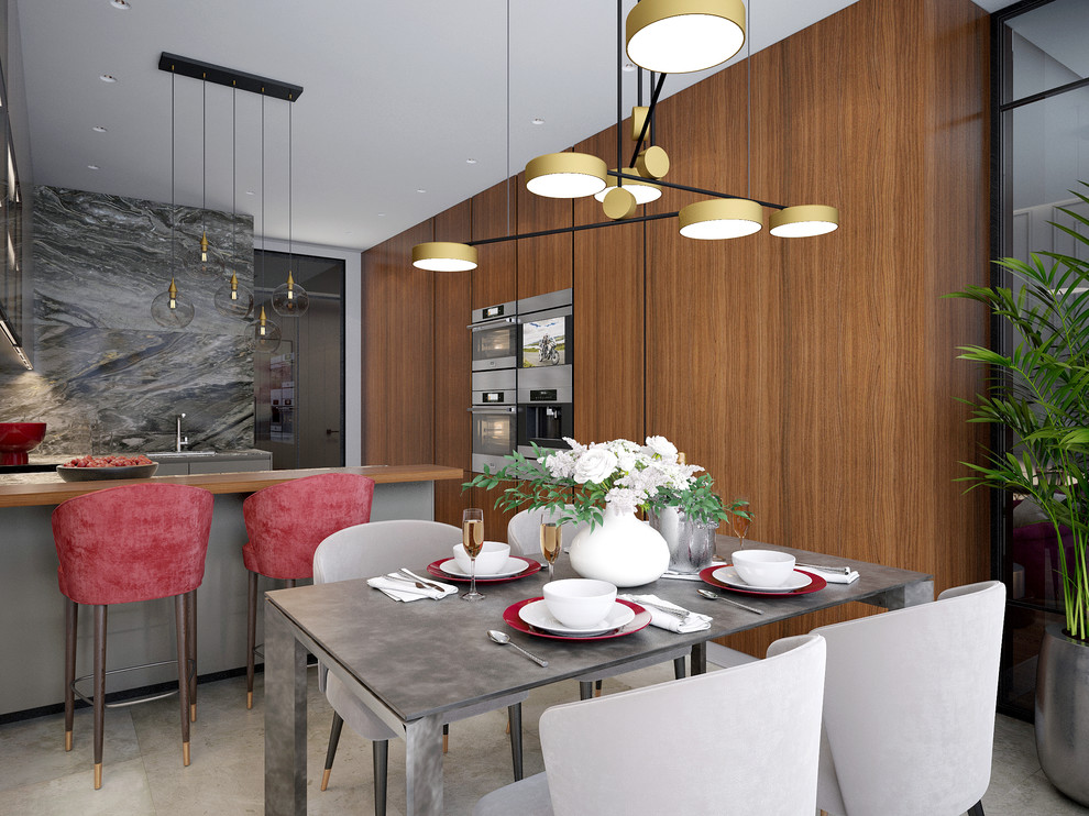 Квартира 135 кв.м. ЖК Розмарин. Насыщенные цвета и фактуры.