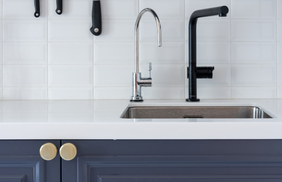 Кухонный гарнитур Италия в синем цвете