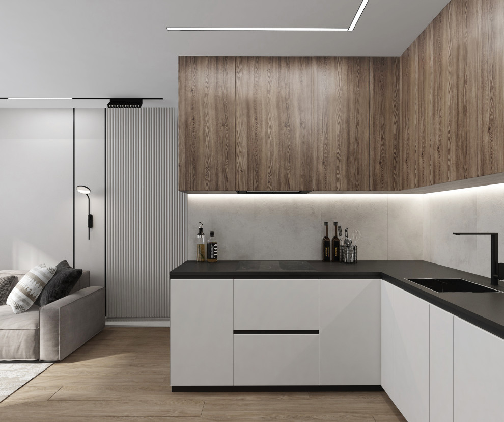 Дизайн-проект  кухни-гостиной в г . Москве